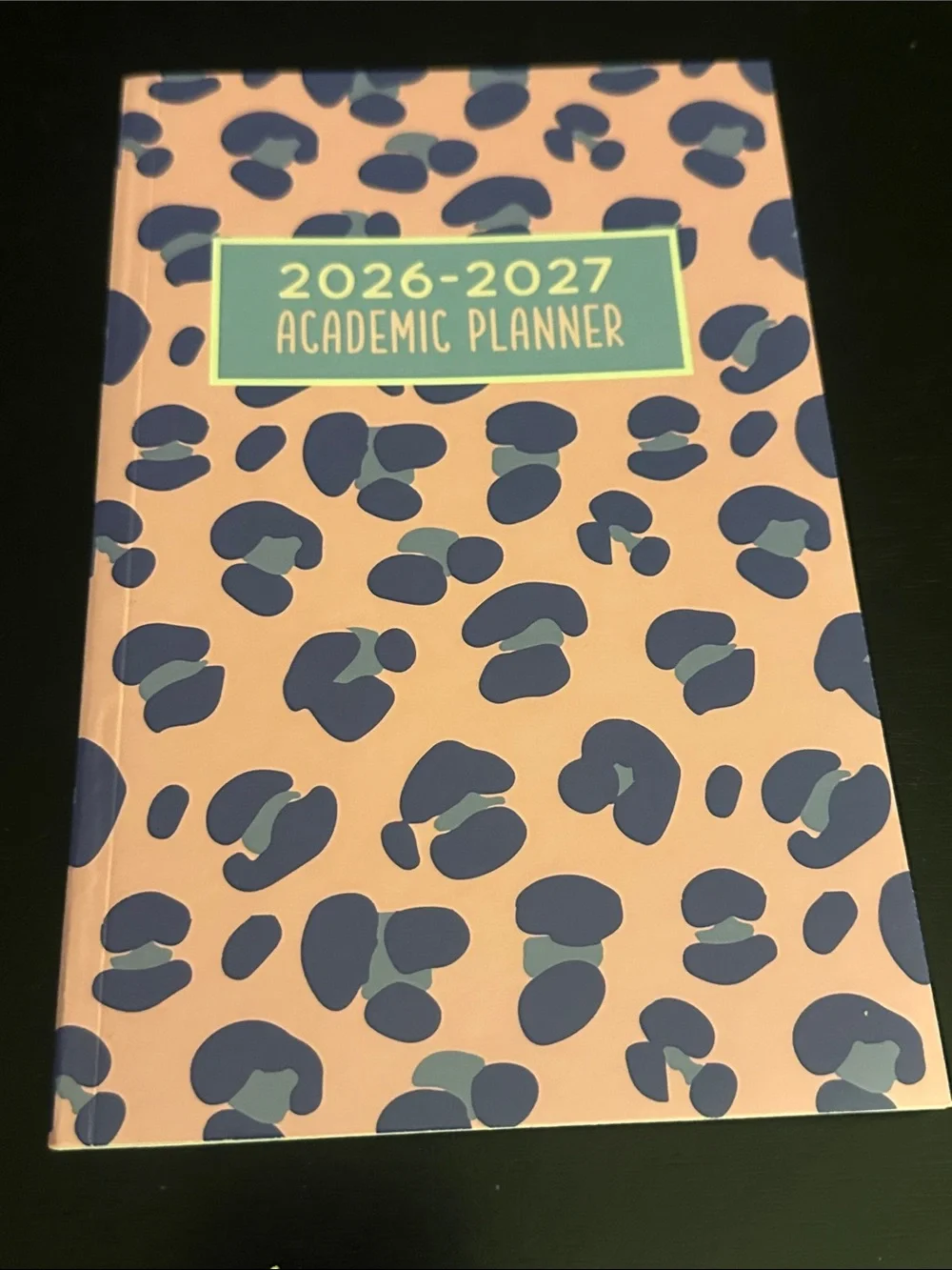 2026-2027 Academic Planner in Pink with Blue Leopard Print